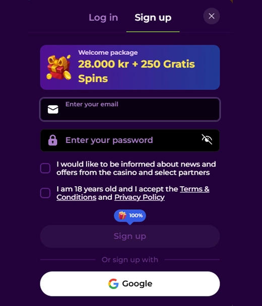 spintein casino registration